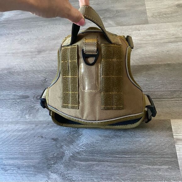 Tactical Dog Harness For Medium Dogs Olive Adjustable Reflective Travel - Picture 3 of 11